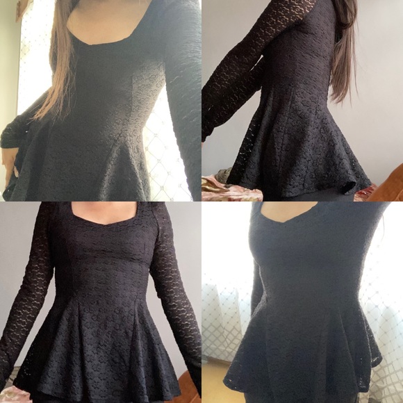 Vintage lace peplum ballerina top - Picture 2 of 3